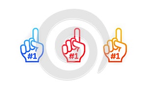 Bright colorful fingers set. Number one and the best. Vector on isolated white background. EPS 10