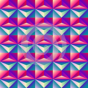 Bright colorful geometric abstract rhombus 3D seamless patterns