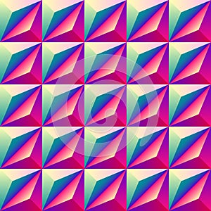 Bright colorful geometric rhombus seamless patterns