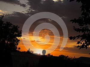 ..bright colorful landscape. dramatic clouds. sunset and sunrise. dusk