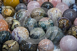 Bright Colorful Marble Balls cut in round shapes