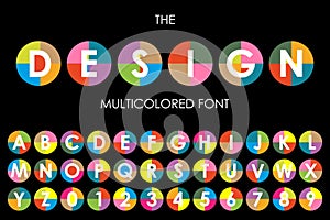Bright colorful multi-colored font of the English alphabet