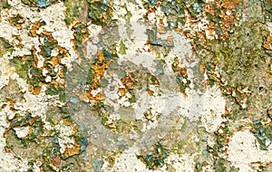 Bright colorful painted concrete closeup. weathered textured background.