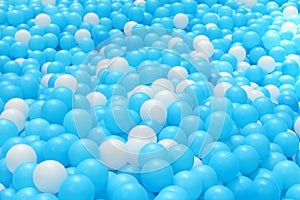 Bright and Colorful plastic toy balls, ball pit, close up