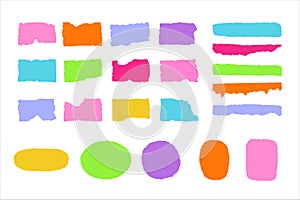 Bright colorful ribbed geometric objects. Vector icons.