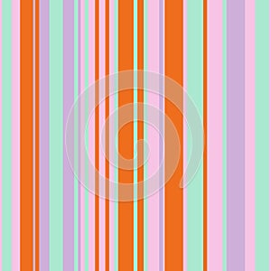 Bright Colorful seamless stripes pattern. Vertical stripes. Simple vector texture with thin and thick vertical lines. Modern.