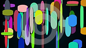 Bright colorful shapes, computer generated abstract background, 3D render background