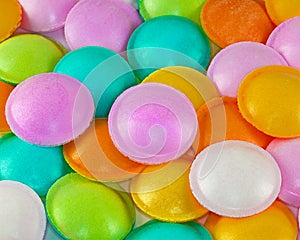 Bright colorful sherbet UFO sweets.