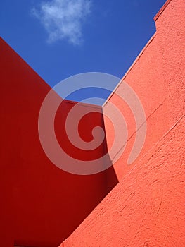 Bright colorful walls in Willemstad, Curacao photo