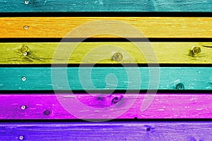 Bright Colorful Wooden Planks - Rainbow Colours