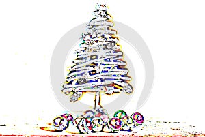 The bright colors of Christmas on a white background