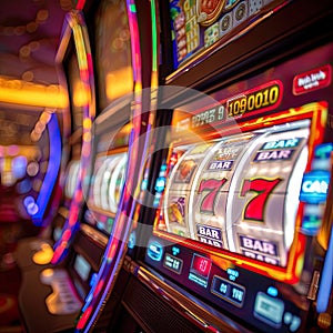 Bright colors and flashing lights attract gamblers to try their luck on the mesmerizing slot machine