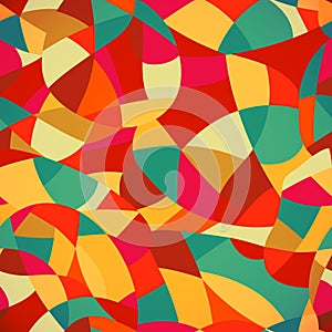 Bright colors mosaic seamless pattern, vector illustration looks