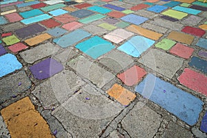 Bright colors on a pavement