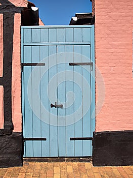 Bright colors traditional painted wooden door