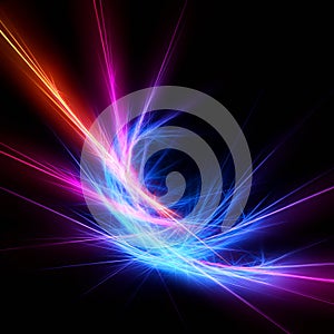 Bright colour spiral on a black