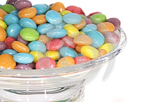 Bright coloured candy sweets in a bowl