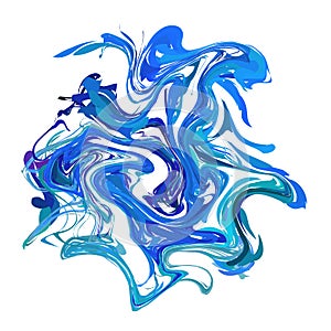 Bright colourful blue paint splash on white