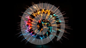 Bright colourful fireworks. Generative AI