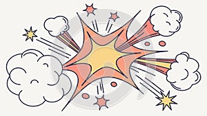 Bright Comic Explosion Burst, vector design Generative AI