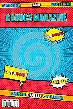 Bright comics magazine template