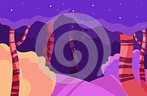 Fairy Forest. Animated Style. Vector Illustration