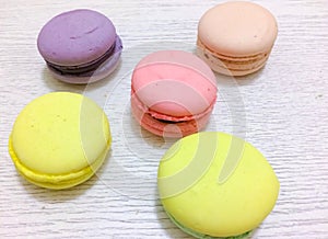 Bright couloured macaroons