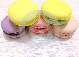 Bright couloured macaroons
