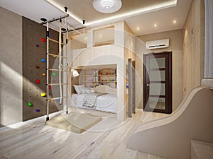 Bright and cozy modern children`s room