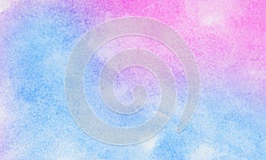 Bright creative smeared blue, purple and pink shades aquarelle background for vintage card, retro template