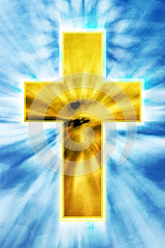 Bright cross on heaven