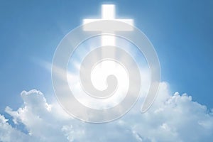 The bright cross over clouds