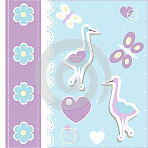 Bright cute children card vector