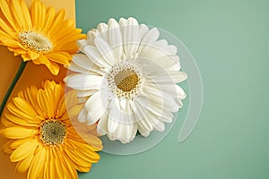 Bright Daisies on a Dual-Tone Background