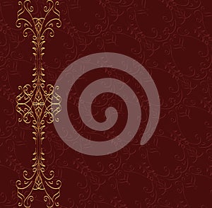 Dark brown and bright gold pattern in retro style