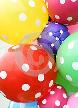 Bright Deflated Polka Dot Balloons