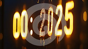 Bright Digital Countdown Timer Displaying Final Moments Before Event at Midnight