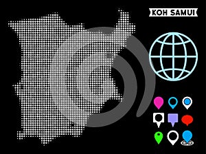 Dot Halftone Koh Samui Map