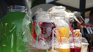 Bright drinks, cocktails at the street food fest