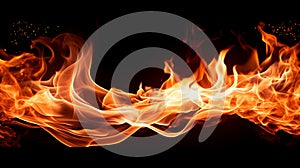 Bright and dynamic fire flames, cut out