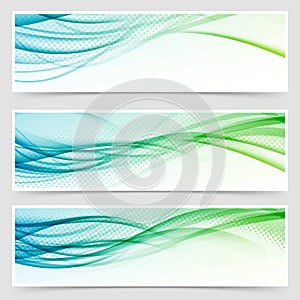 Bright eco swoosh line header web set