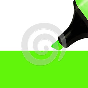 Bright electric fluorescent neon green felt tip pen marker painting large UFO background, isolated vertical copy space macro