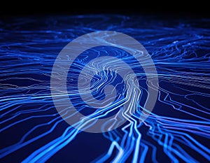 Bright electric-like pattern glowing across a liquidâs surface.