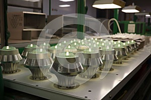 bright electricity electronic industrial production equipment technology lamp led light. Generative AI.