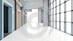 Bright empty building corridor