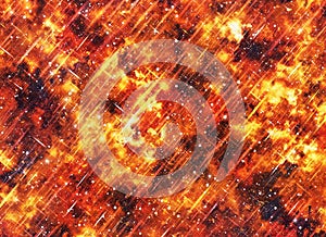 Bright explosion fire burst on space stars backgrounds