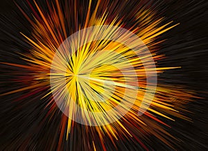 Bright explosion fire speed burst background in space