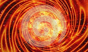 Bright explosion flash on a space background