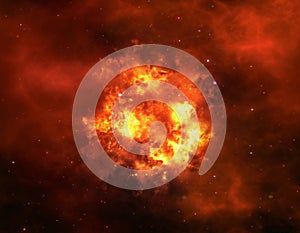 Bright explosion flash on space backgrounds. fire burst