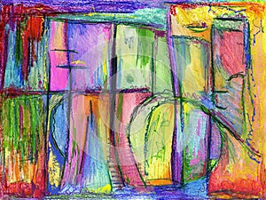 Bright Expressive Colorful Abstract Painting